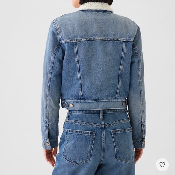 NWT GAP Jean Jacket with Sherpa Lined and Cropped Fit XL - Picture 3 of 3